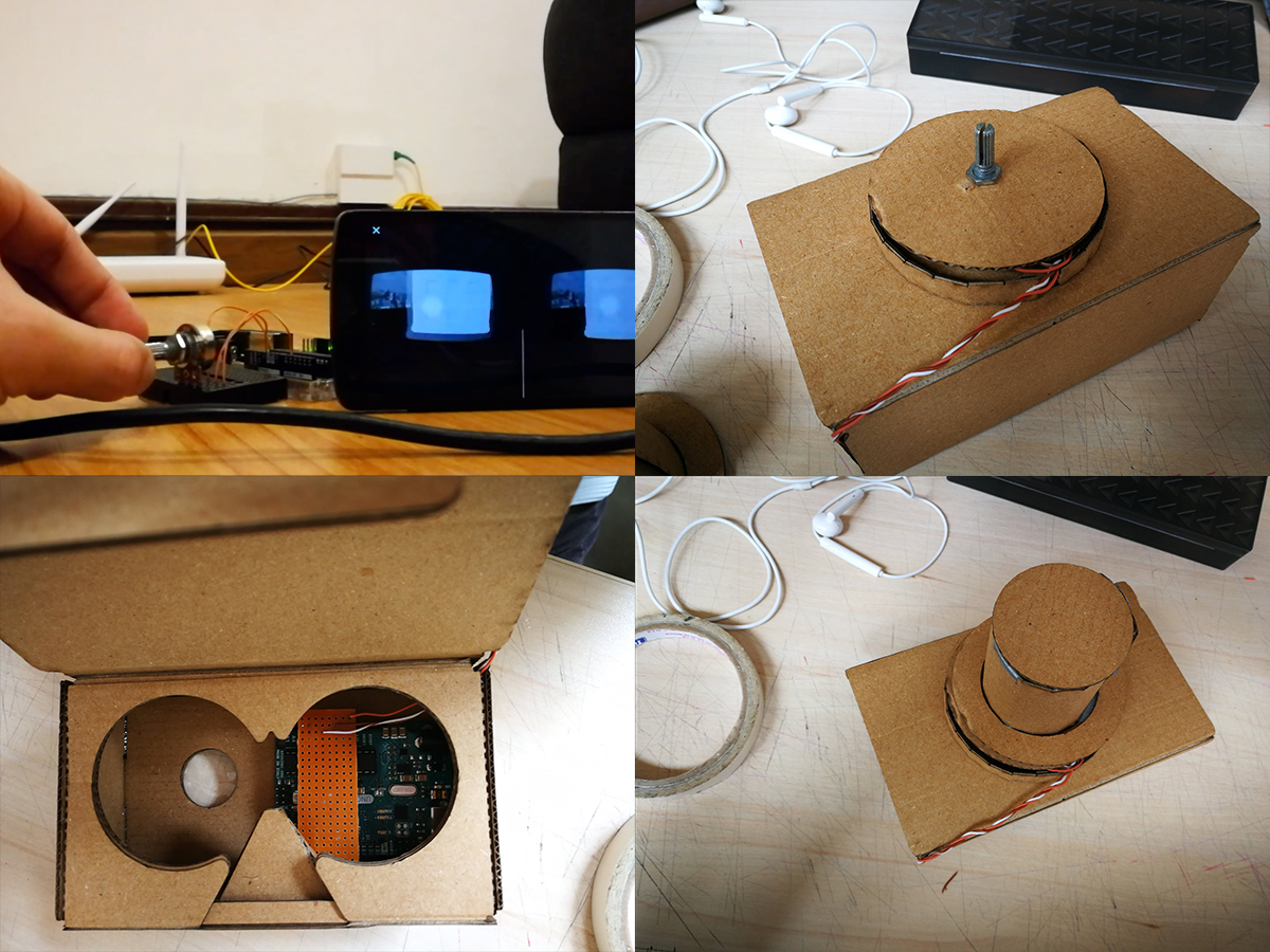 Prototyping the device with cardboard